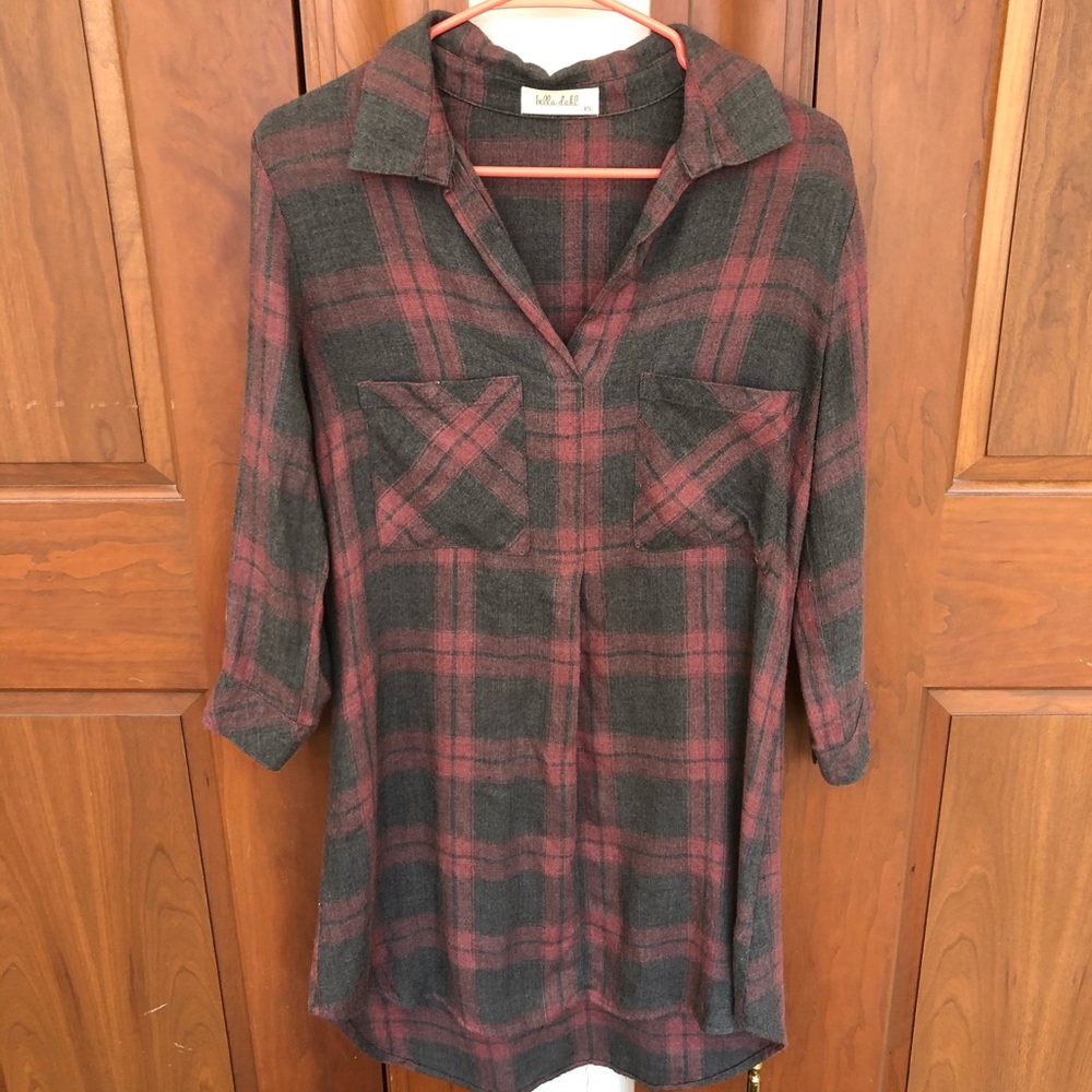 Bella Dahl plaid shirt dress